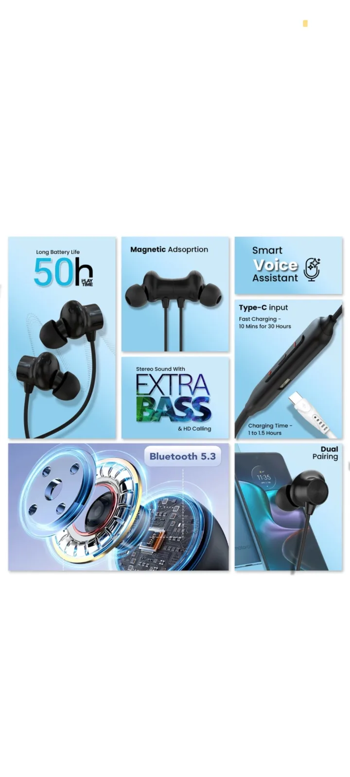 Premium Wireless Bluetooth Neckband Earphones 3